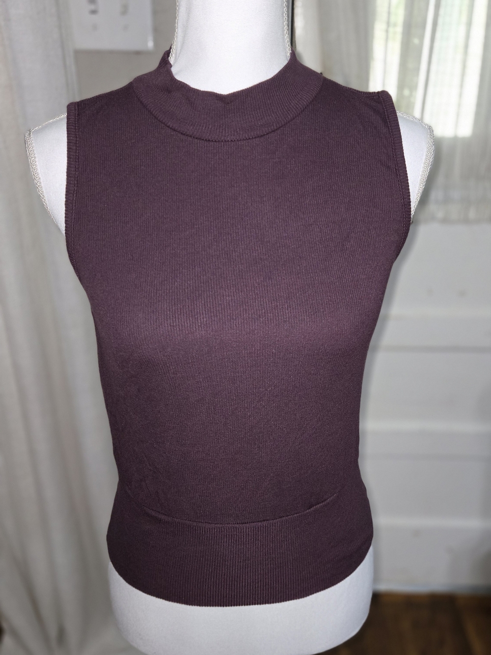 Threads 4 Thought Plum Ribbed Mock Neck Tank